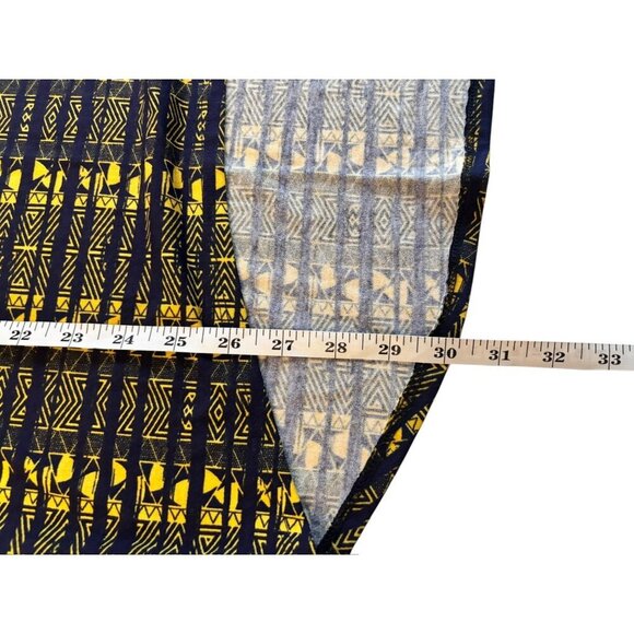 LuLaRoe Irma Women's Navy Blue & Yellow Shirt Dress - Picture 6 of 6